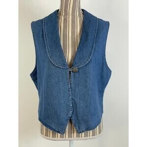 Sunbelt Denim Vintage Vest One Button Shawl Collar Size Large